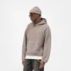 Borg-hoodie met textuur