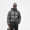 Doorschijnende puffer met capuchon