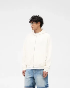 Hoodie met ritssluiting en wafelpatroon