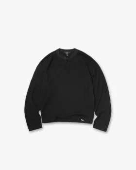 Initial Henley Waffle T-shirt met lange mouwen