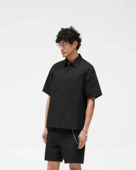 Katoenen overshirt met korte mouwen