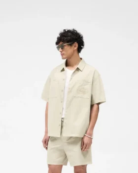 Katoenen overshirt met korte mouwen