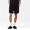 Korte shorts met gebreide panelen