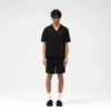 Korte shorts met gebreide panelen