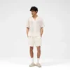 Korte shorts met gebreide panelen