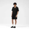 Korte shorts met gebreide panelen