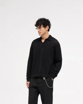 Mesh-overhemd met lange mouwen