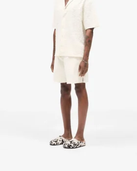 Towel shorts with all-over print